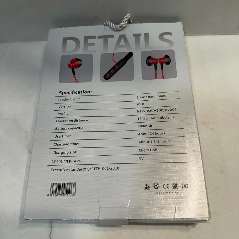 G8 Neckband Sport Earphones -‎ Red and Black